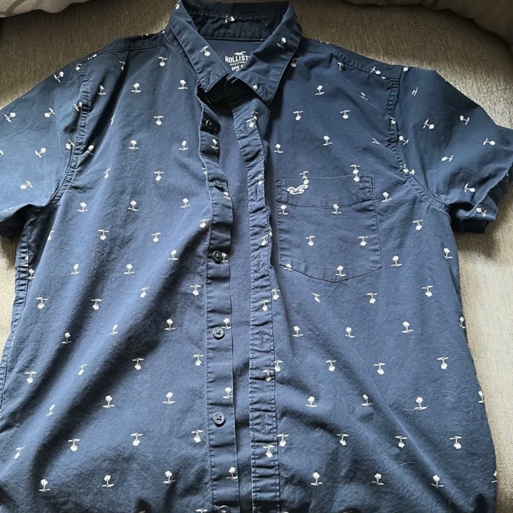 Mens hollister epic flex button down shirt